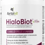HIALOBIOT – Cabelo, Pele e Unhas – Ácido Hialurônico, Biotina Alto Teor, Longa Duração 2 Meses de Uso, 19 Vitaminas e Minerais Essenciais, 60 Cápsulas, HialoBiot, Fortalvit