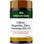 Cálcio + Magnésio + Zinco + Vitamina D3 + Vitamina K2 Nature Daily 60 Cápsulas