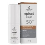 Protetor Solar Episol Color Stick Com Cor Fps50 Médio 18g