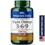 Triple Ômega 1200mg 3-6-9 Nature Daily Made In Usa 120 Cápsulas