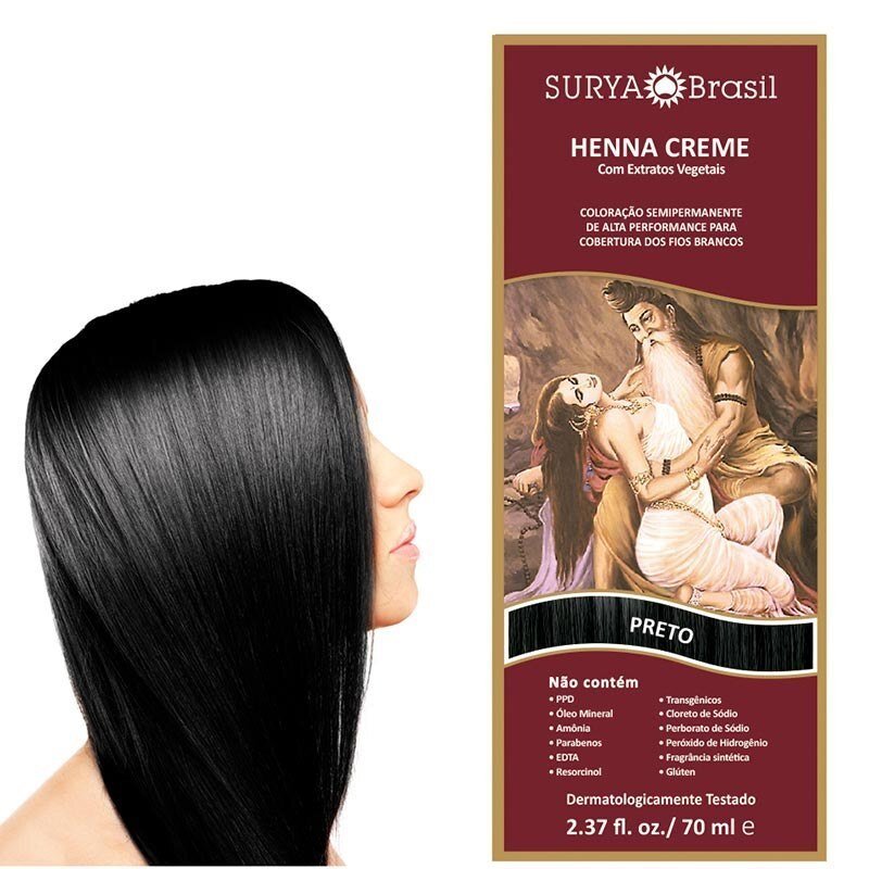 large-79913.jpg Tinta De Cabelo Semipermanente Henna Creme Surya Brasil - Preto - Imagem 1